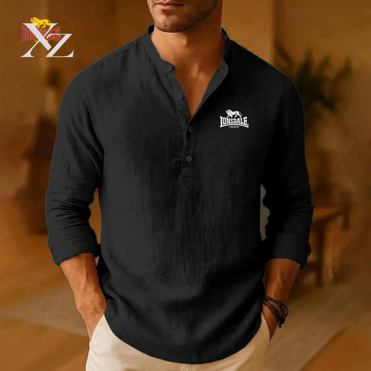 LONSDALE Men's New Casual Shir - đánh giá và giá Mens Linen Shirt Long Sleeve