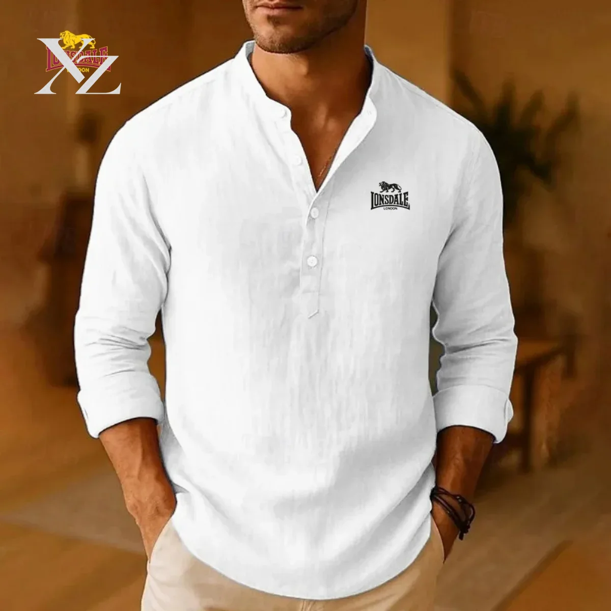 LONSDALE Men's New Casual Shir - đánh giá và giá Mens Linen Shirt Long Sleeve